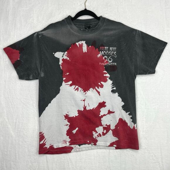 VTG Moose McGillycuddy’s T-Shirt Halloween Frite Nite 96 Men’s L Single Stitch - Picture 2 of 16